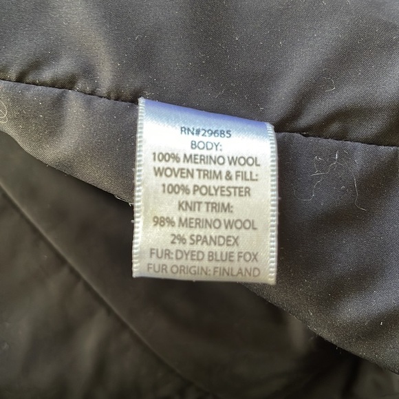 Pendleton Fox Collar Merino Wool Black Zip Front Vest. Size L. PM/A1651 - Picture 8 of 10